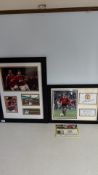Framed signed montage Park Ji-Sung (no coa) togeth