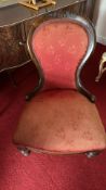 Victorian mahogany spoon-back nursing chair