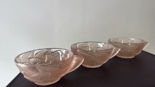 R Lalique x3 ice creams bowls