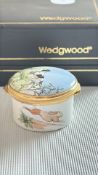Boxed Wedgwood enamel lidded pot