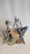 Lladro porcelain figure 'Boys Playing Dice' (A/F)