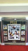 Pele signed framed photo montage