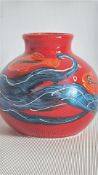 Anita Harris gold fish's vase signed in gold