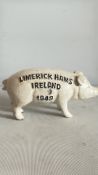 Cast iron butchers pig money box Limerick hams ire