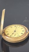 Gold plated pocket watch with sub second dial