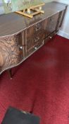 Mid-century burr walnut veneered sideboard