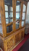 French Provincial walnut veneered display dresser