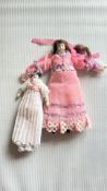 2 Victorian miniature dolls