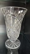 Cut Crystal Trophy-Style Pedestal Vase
