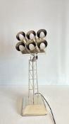 Chrome stadium floodlight tower table lamp