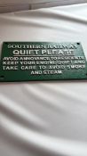 Cast iron southern railway sign