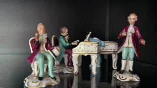 German porcelain salon-scene figural group, model 633