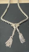 Silver tassel necklace Weight 39g