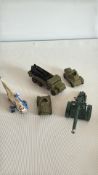 Five Vintage Die-cast Military Vehicles, Dinky & Britains