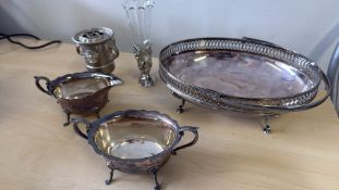 Collection of silver plated items