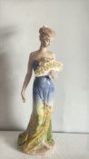 Old Tupton Ware hand-painted ceramic lady figurine