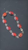 Amber & silver bracelet