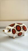 Royal crown derby pig silver stopper