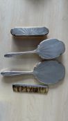Silver mirror, brush & comb set