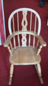 Childs Windsor-style wooden rocking chair