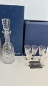 Waterford Crystal decanter and five liqueur glasses, boxed