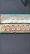 Mother of pearl yellow metal waistcoat buttons - c