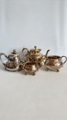 Victorian-style silver-plated four-piece tea and coffee service