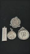 3 Silver medals together with a silver ingot Total