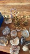 Collection of Agate Slices, Quartz Clusters and Gemstone Trees