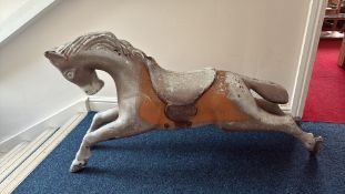 Vintage Carved Wooden Carousel Horse