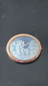 Yellow metal Victorian cameo brooch