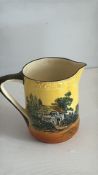 Grayâ€™s Pottery hand-painted landscape jug, c.1930s