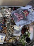 Box of costume jewellery to include vintage