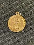 9ct Gold St Christopher pendant 1.1g
