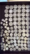 Collection of silver coins, half crowns, florins,