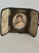 Hand painted portrait leather bound W .Jones