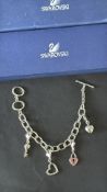 Swarovski charm bracelet with box & outer box