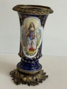 Large continental hand painted vase