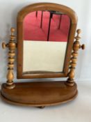 Pine toilet mirror