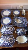 Blue and white transfer-printed dinner and serving service, c.1900, approx. 40 pieces