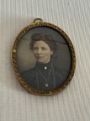 Miniature oval hand painted portrait