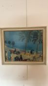 Raoul Dufy signed gouache of a Mediterranean promenade