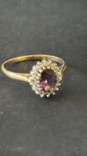 9ct Gold ring set with amethyst Weight 2.3g Size P
