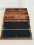 Ornate walnut writing slope with key