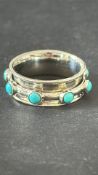 Sterling silver ring Arizona sleeping beauty turqu