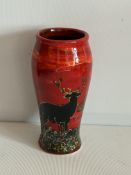 Anita Harris stag vase signed in gold
