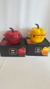 Berndes vegetable-shaped cast iron pots, boxed (2)
