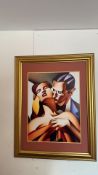 Framed Art Deco-style Couple Print