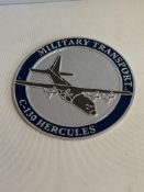 Alloy military transport Hercules sign