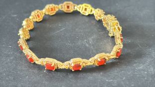 Sterling silver bracelet with 14ct gold overlay se